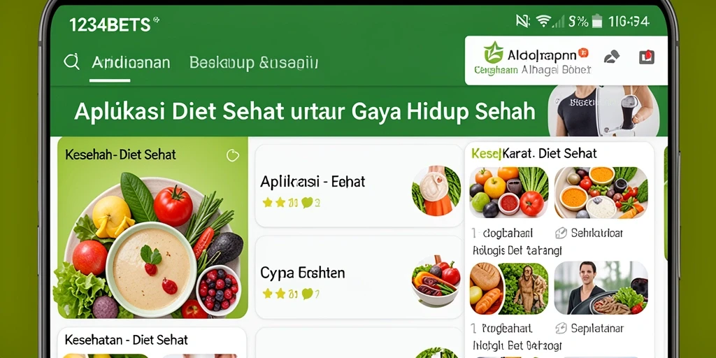 Antarmuka intuitif aplikasi Diet Sehat 1234BETS.