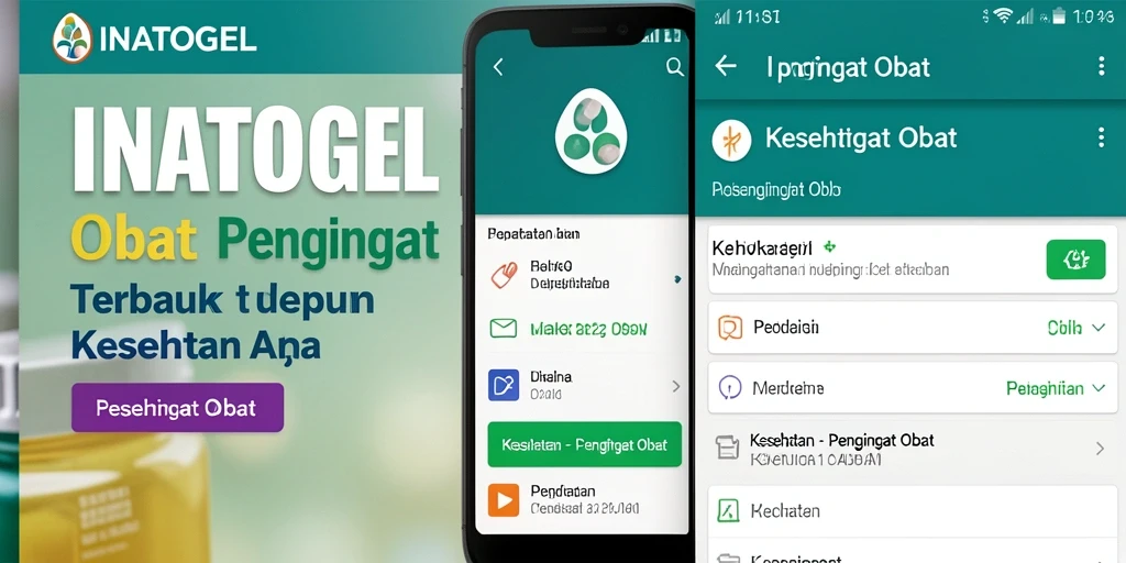 Tampilan antarmuka pengguna INATOGEL untuk pengingat obat.