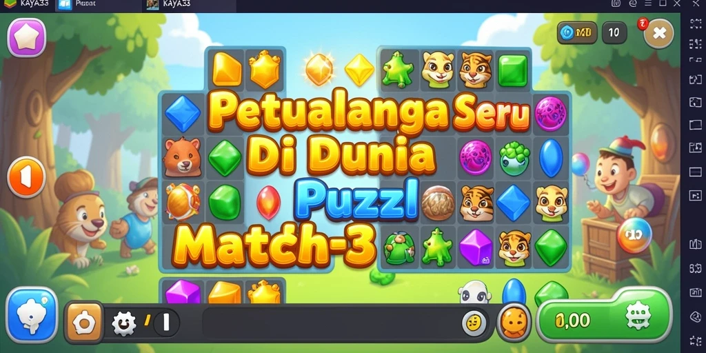 Tampilan antarmuka KAYA33 dengan berbagai objek berwarna-warni.
