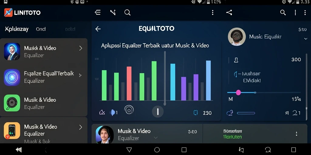 Tampilan antarmuka LINITOTO yang user-friendly untuk pengaturan Equalizer.