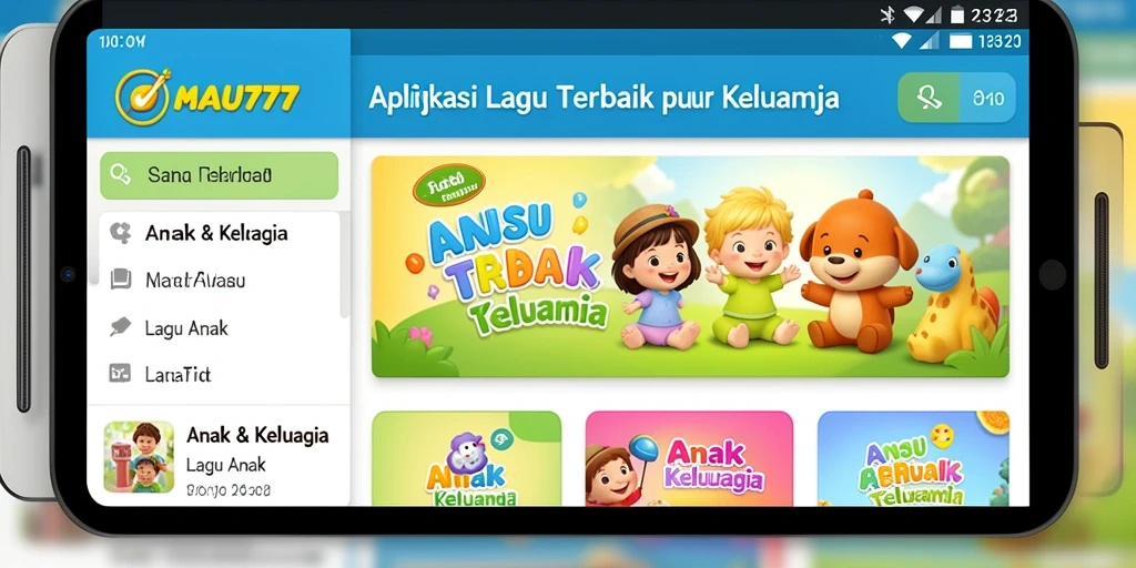 Antarmuka pengguna MAU777 menampilkan lagu anak yang ceria dan edukatif.