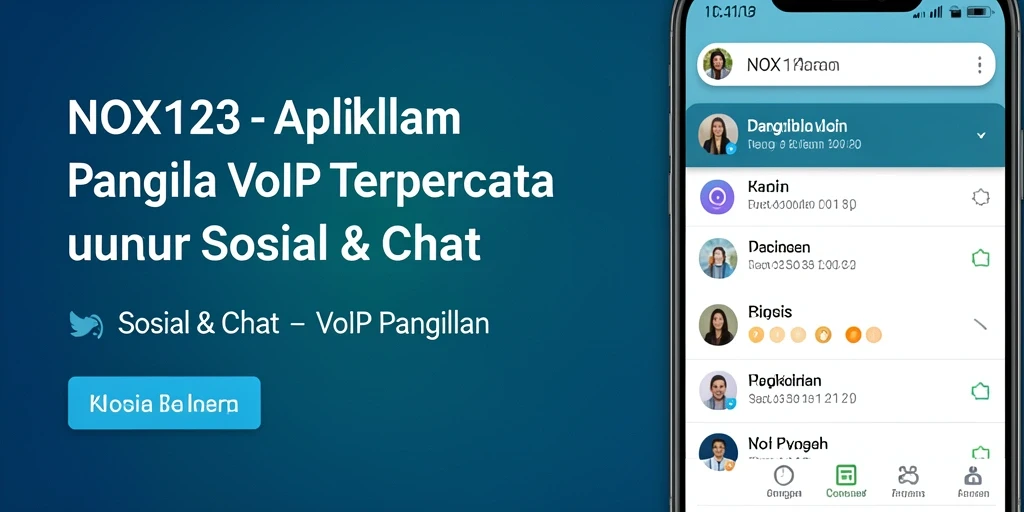 Tampilan antarmuka aplikasi NOX123 yang intuitif untuk VoIP Panggilan.