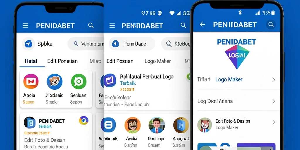 Tampilan antarmuka aplikasi PENIDABET yang intuitif saat mendesain logo.