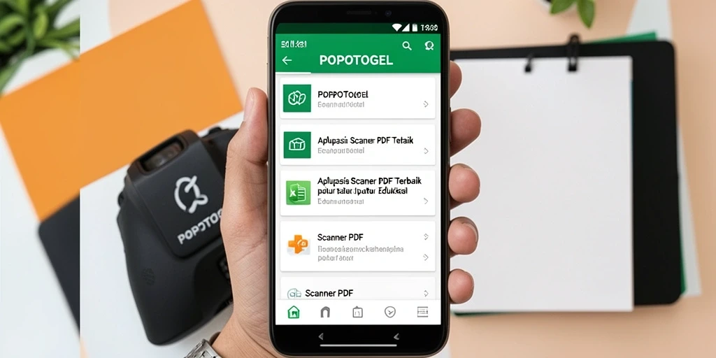 Antarmuka pengguna aplikasi Scanner PDF POPOTOGEL yang intuitif dan fungsional.